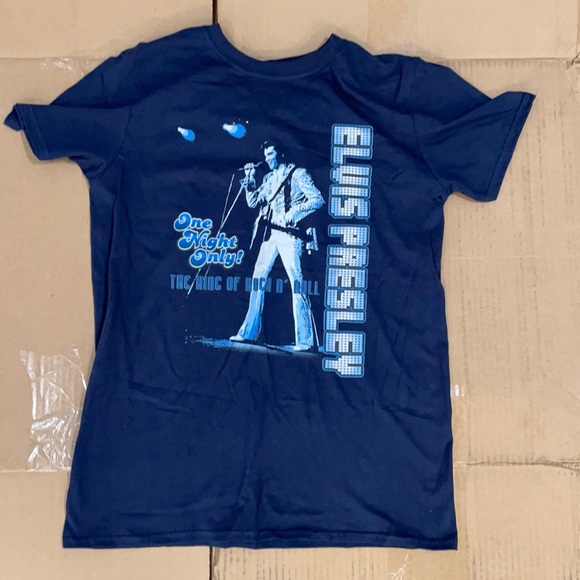 Elvis Presley Other - Elvis Presley The King Of Rock Blue T Shirt Medium